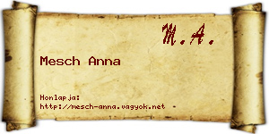 Mesch Anna névjegykártya